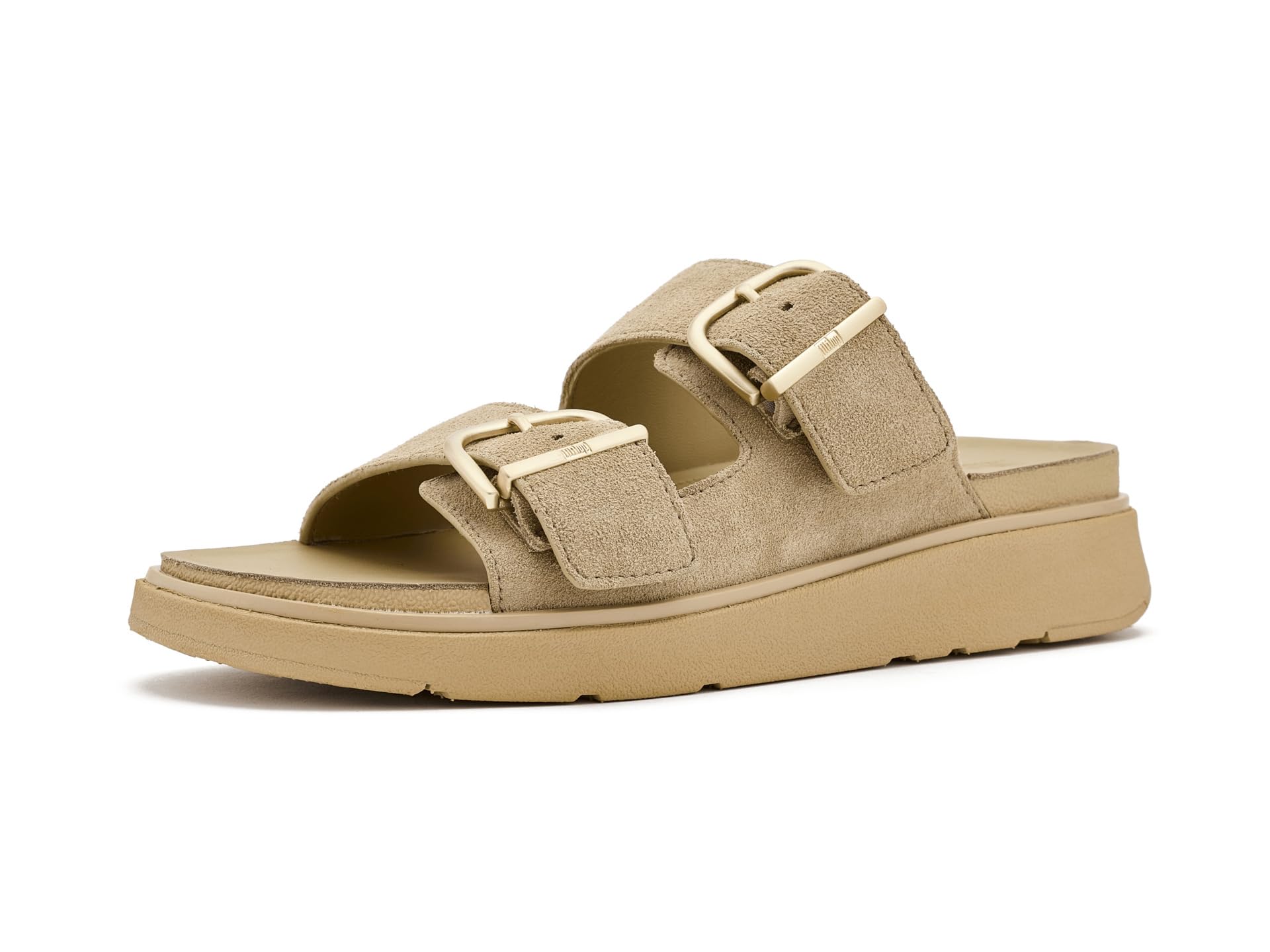 Gen FF Buckle Two Bar Suede Slides