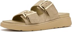 Gen FF Buckle Two Bar Suede Slides