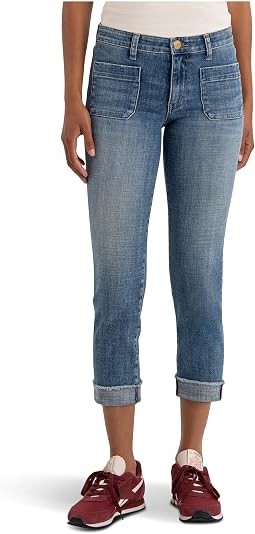 Джинсы KUT from the Kloth Amy Crop Straight Leg- Roll Up Fray Front Patch Pockets