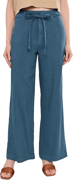 Meg - Linen Wide Leg Pants with Seam Pocket