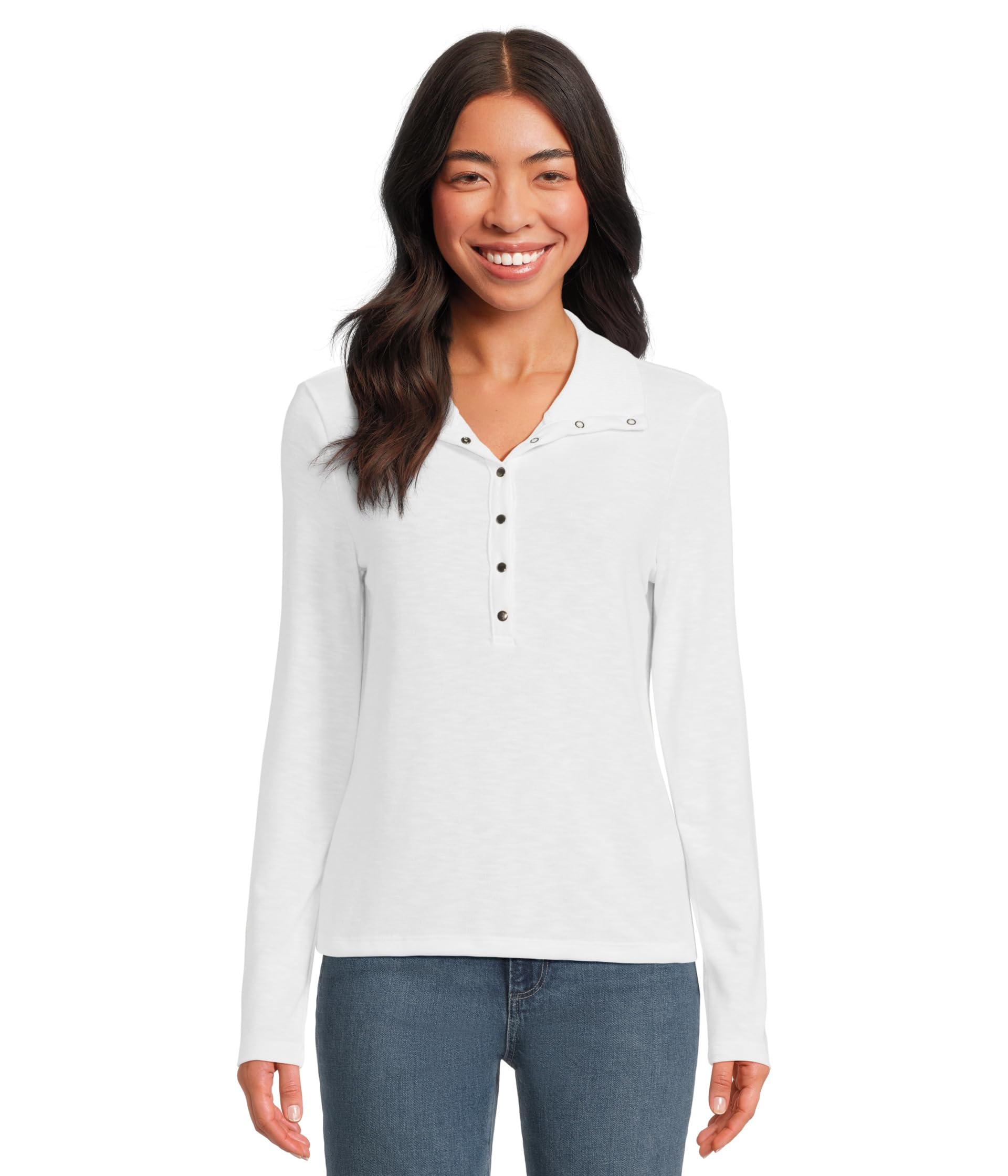 Michael Stars Женский топ Issa Rib Mix Henley