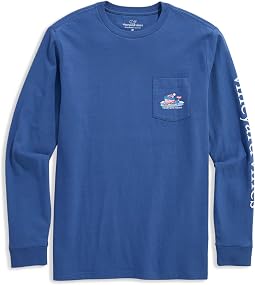 Long Sleeve Pond Hockey Whale Pocket Tee