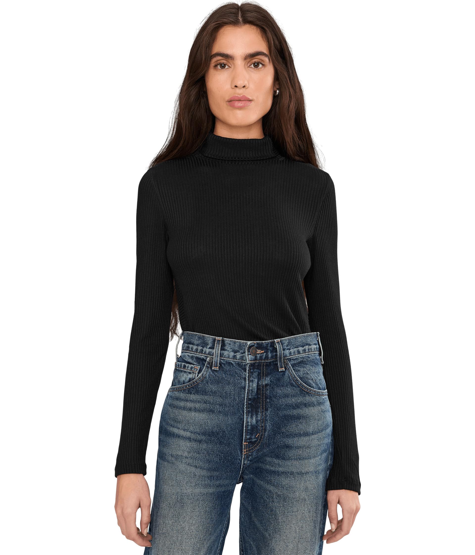 Coverstitch Turtleneck Drapey Rayon Rib