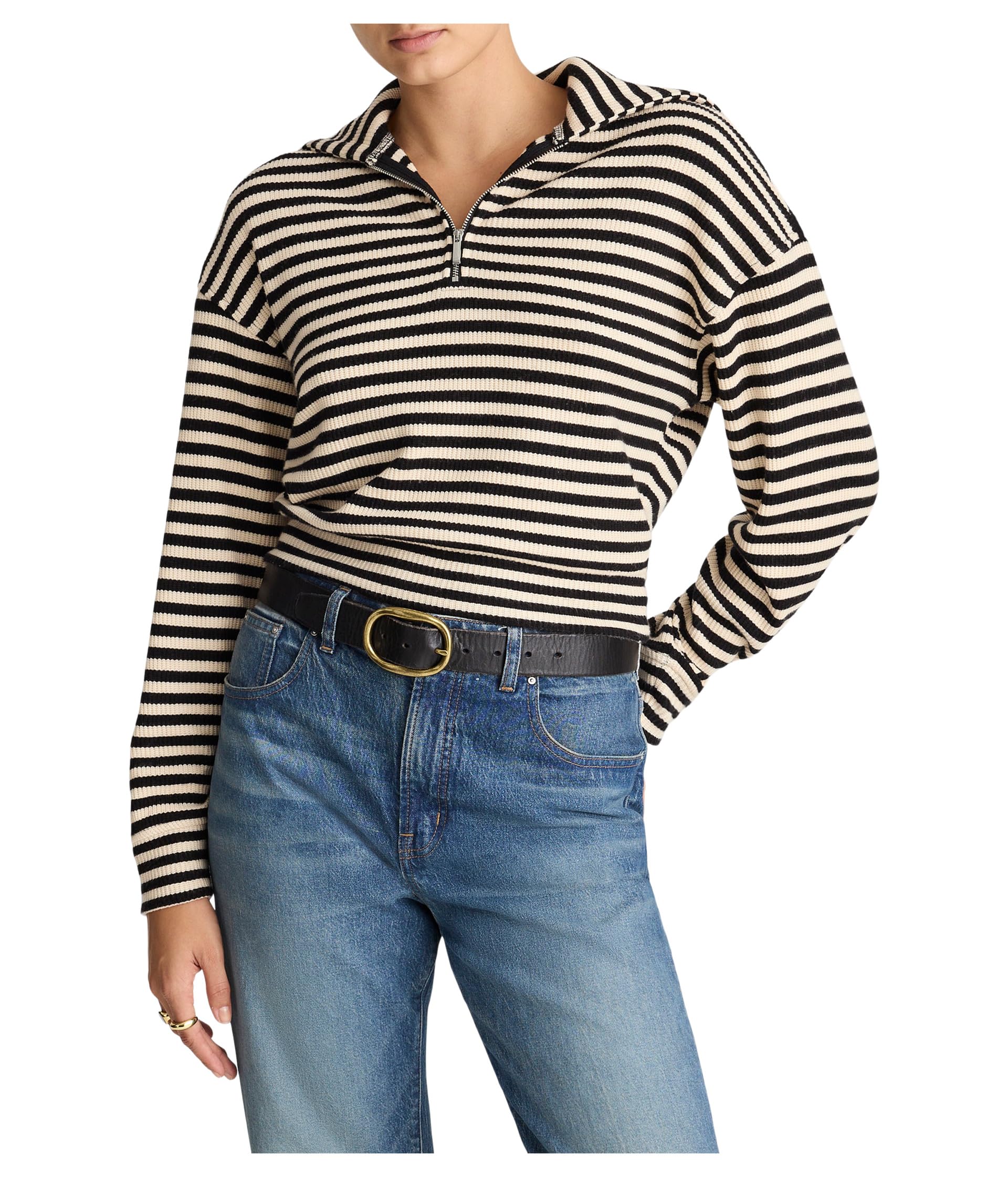 Куртка Madewell Half Zip Stripe Jacket