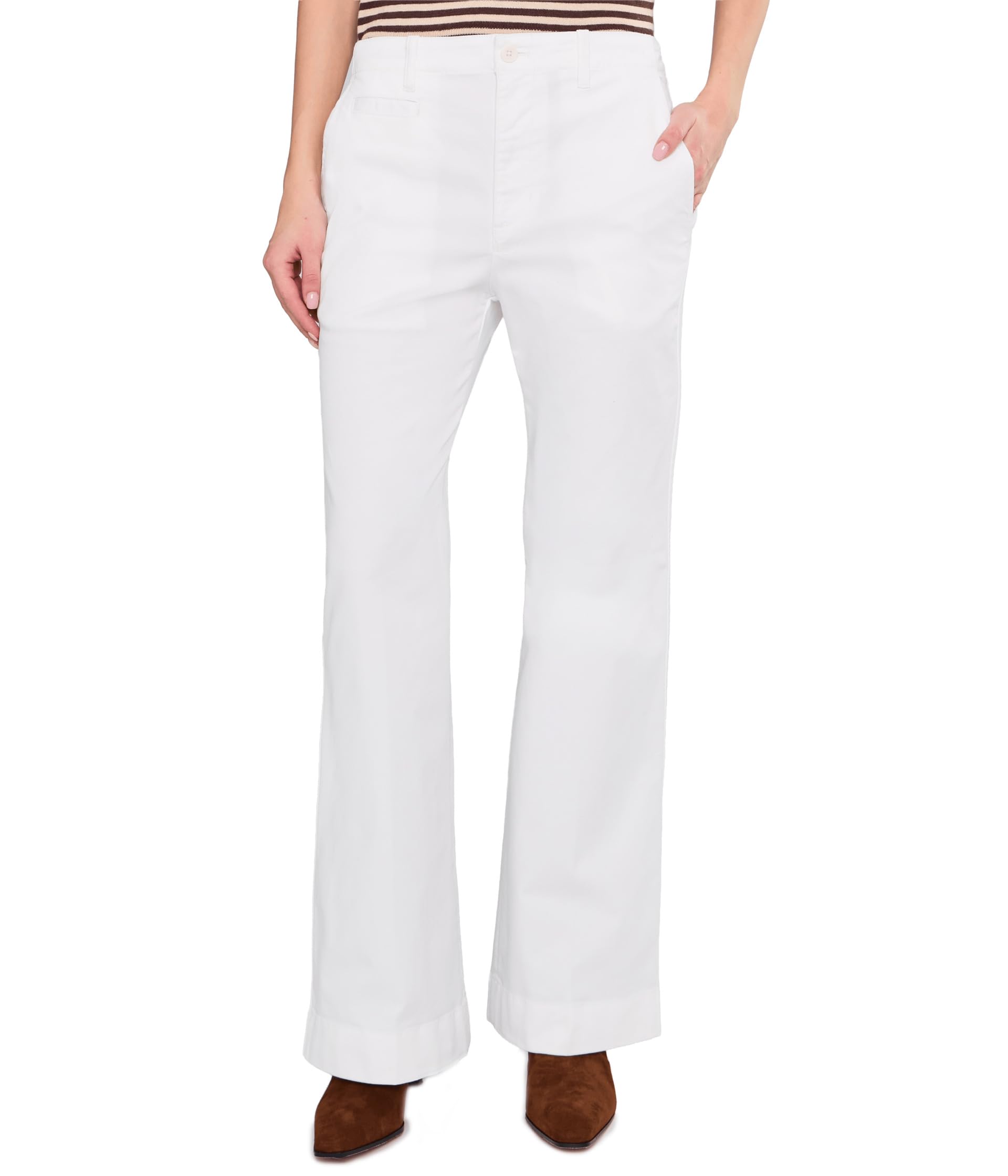 Stretch Cotton Chino Flare Pants