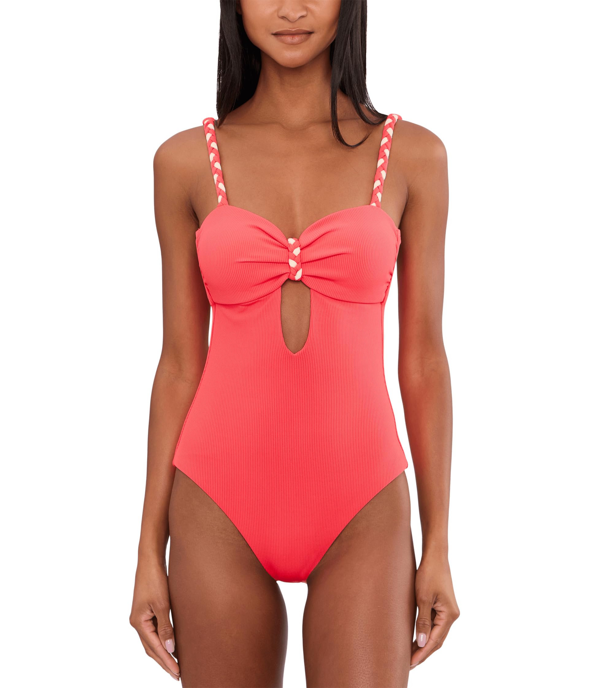 Modern Edge Rib Brinley Bandeau One-Piece