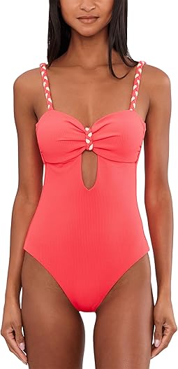 Modern Edge Rib Brinley Bandeau One-Piece
