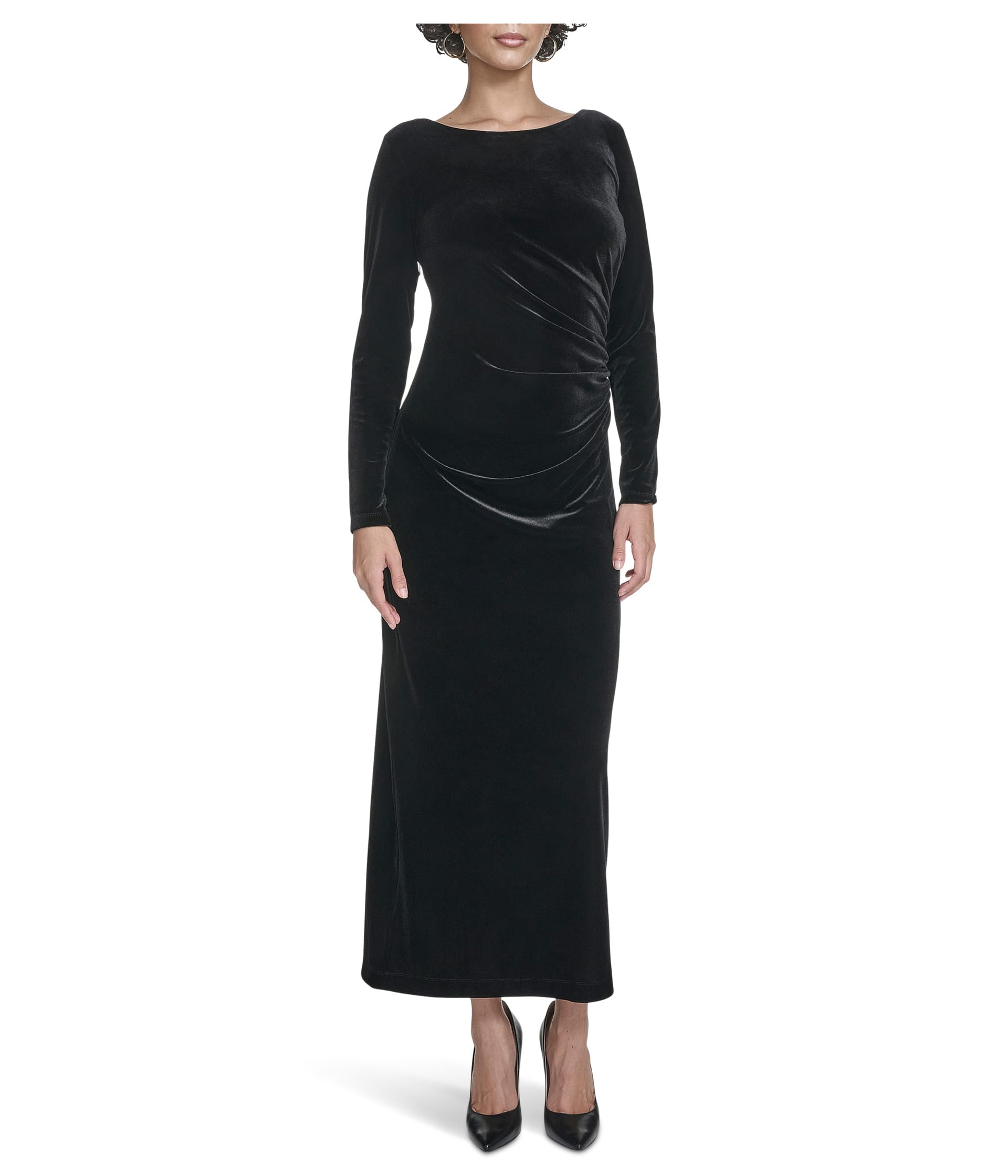 Velvet Long Sleeve Maxi