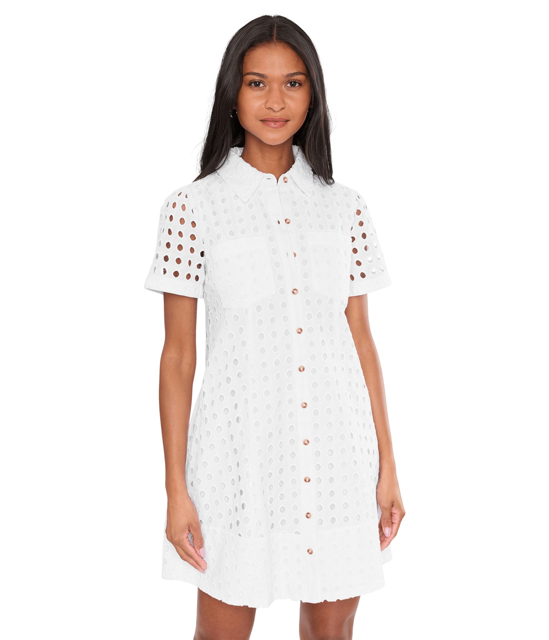 Платье CeCe Short Sleeve Eyelet Collared Babydoll
