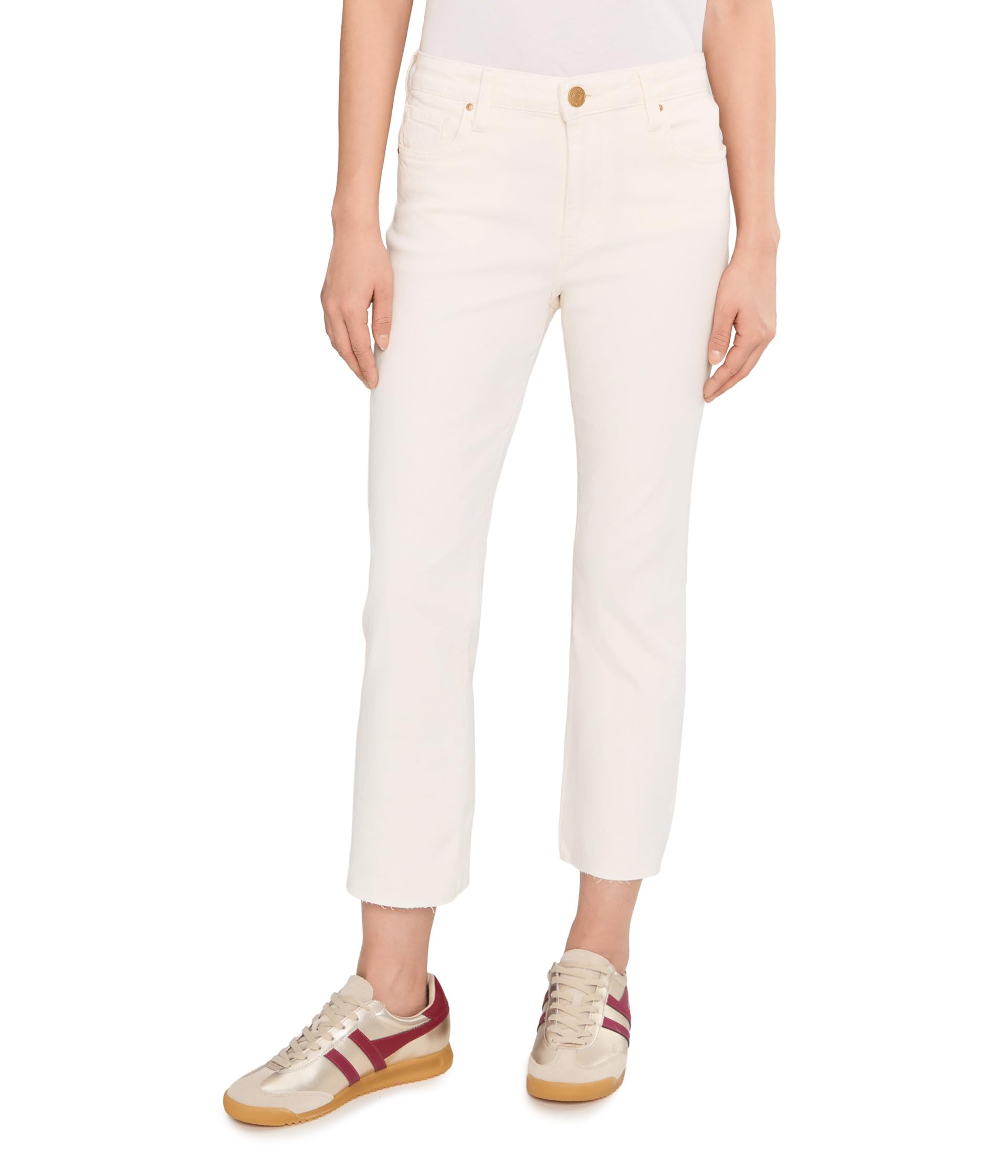 Petite Kelsey High-Rise Ankle Flare with Raw Hem