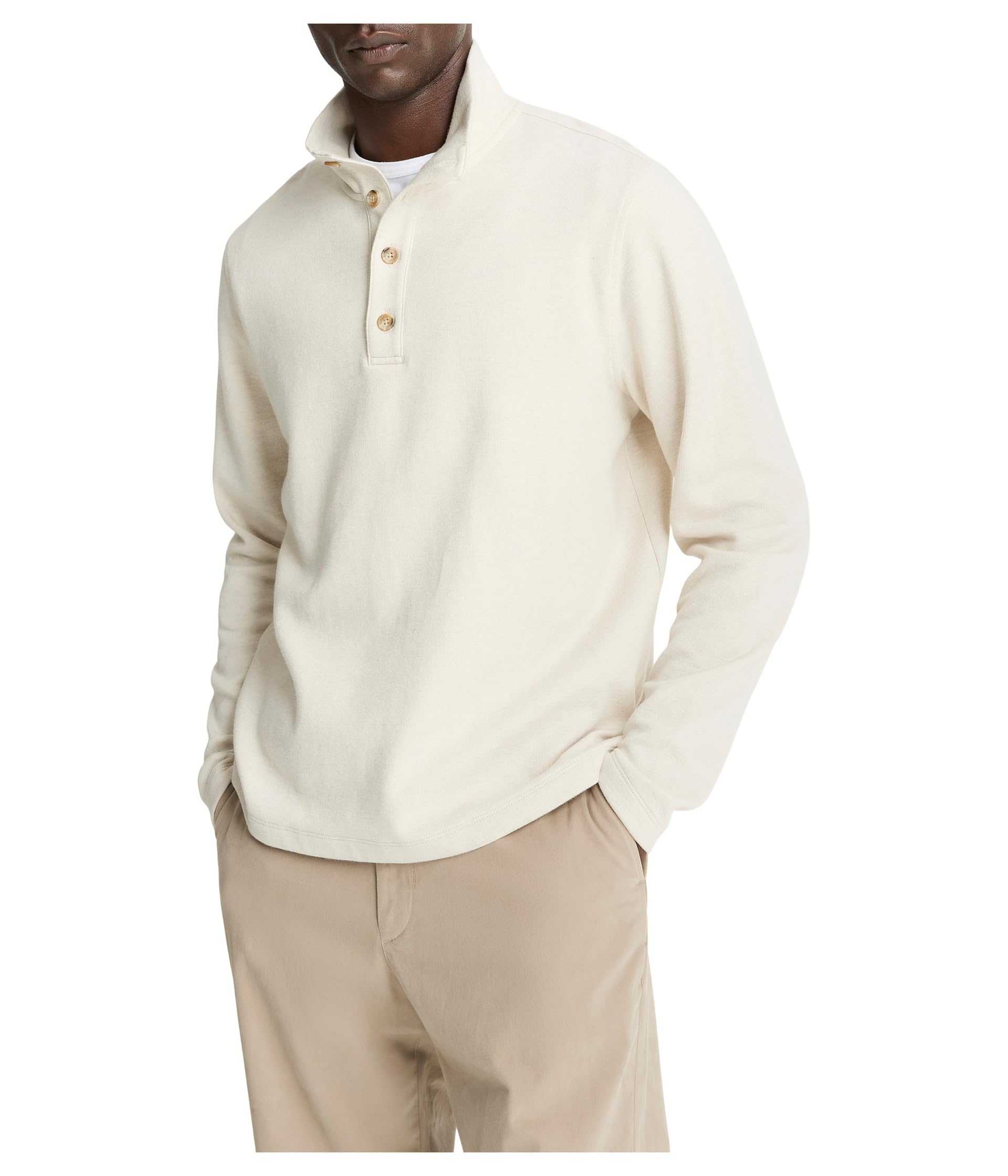 Button Mock Neck Long Sleeve