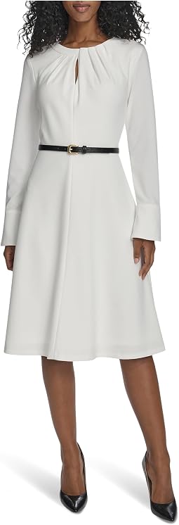 Женское платье Long Sleeve Scuba Crepe Belted Alne