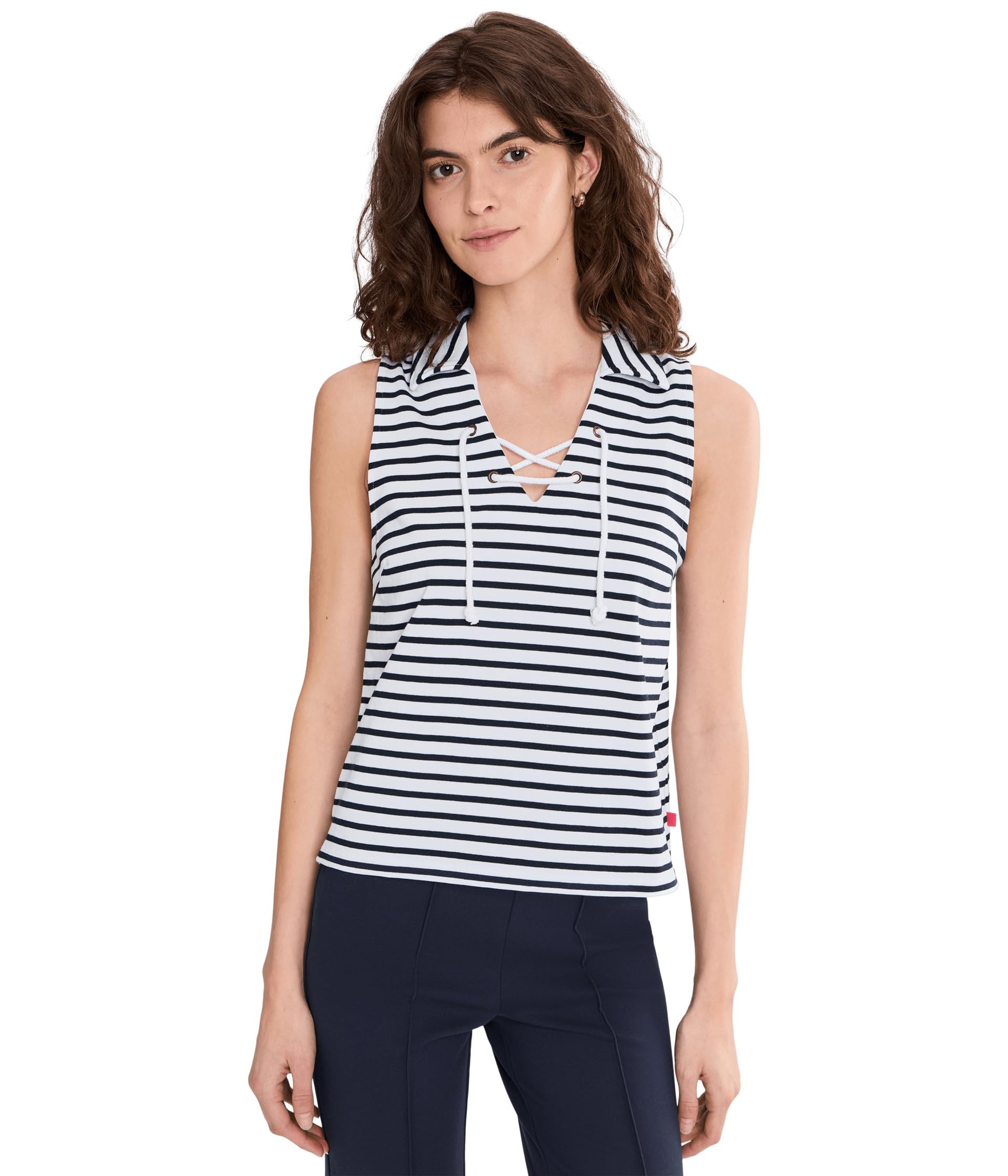Женский топ без рукавов Sleeveless Collared Top