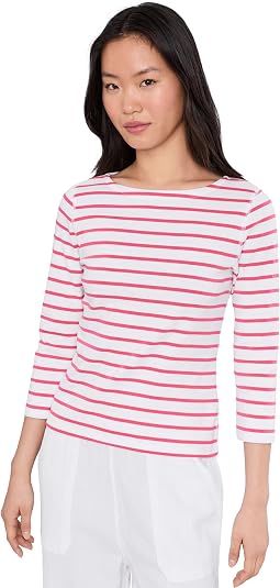 Rib Stripe 3/4 Boatneck