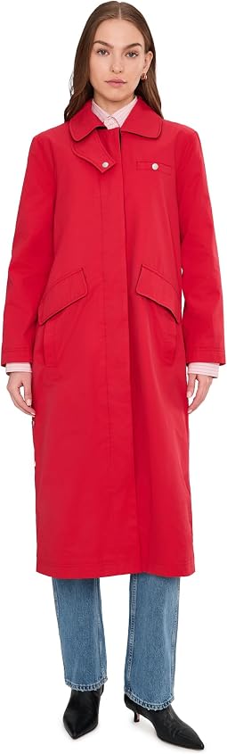 Long Barn Coat With Side Snaps