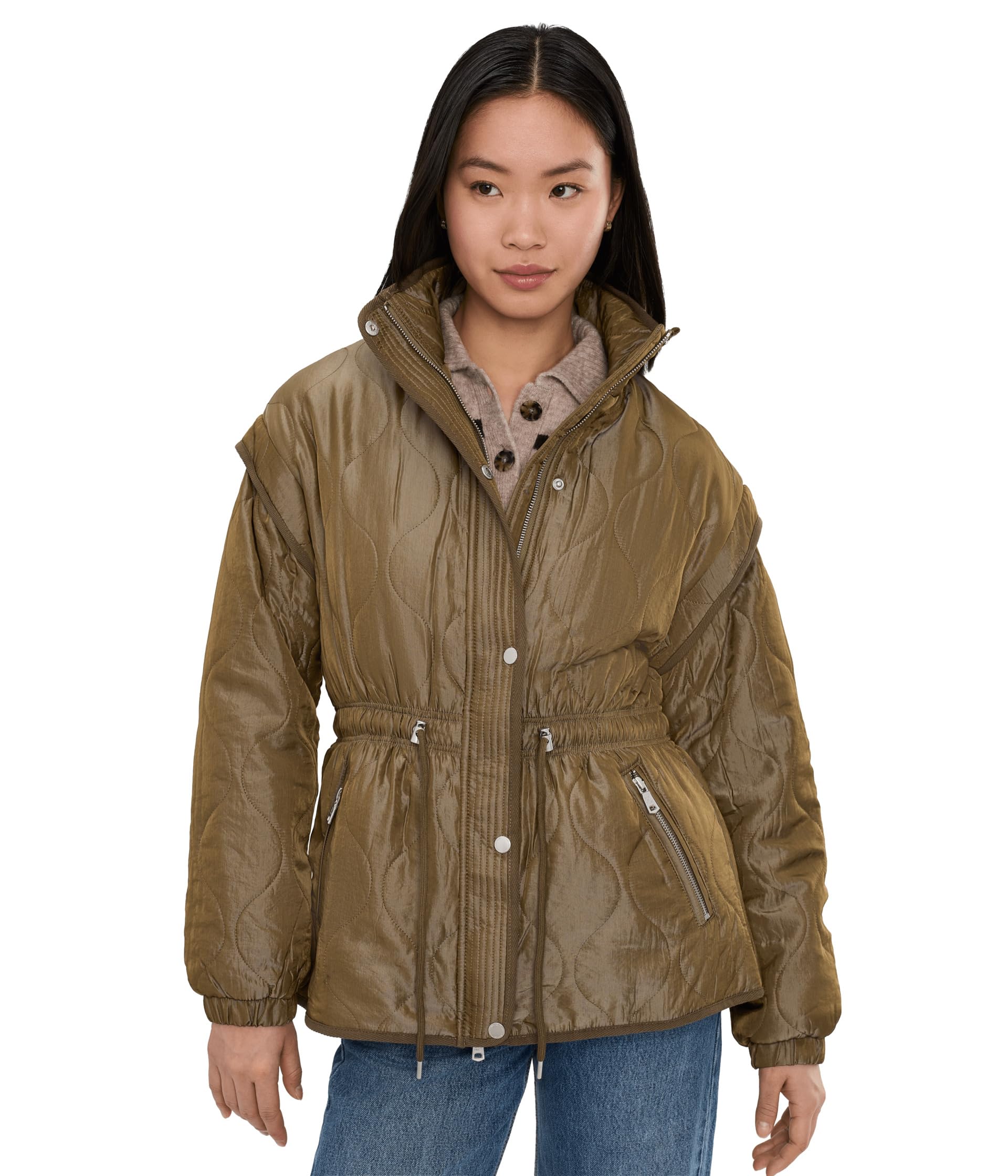 Quilted Jacket With Drawstring