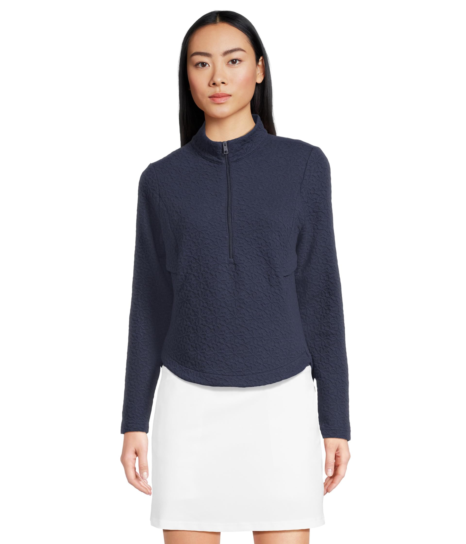 1/2-zip Quilted Knit Pullover