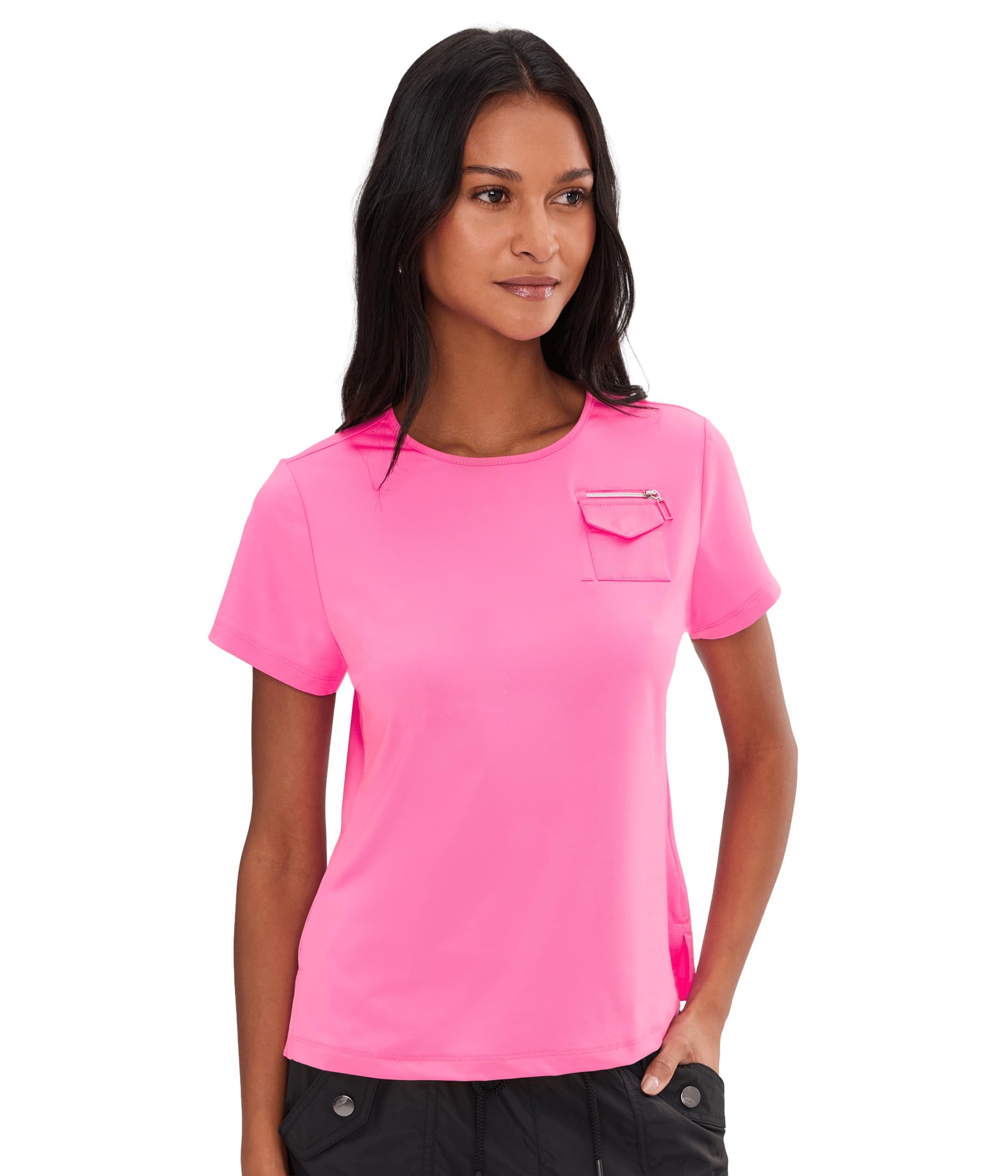 Топ Crew Neck Pocket Lux Fabric Pink Jamie Sadock