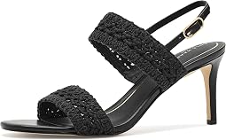 Black Woven Fabric/Leather
