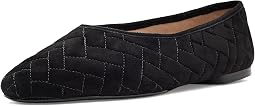 Black Quilted Suede