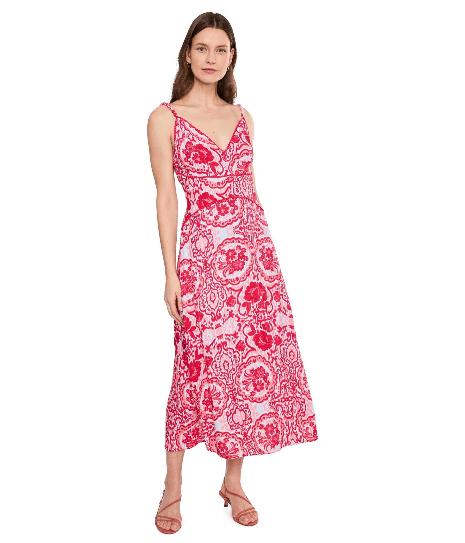 V-Neck Maxi платье Женское