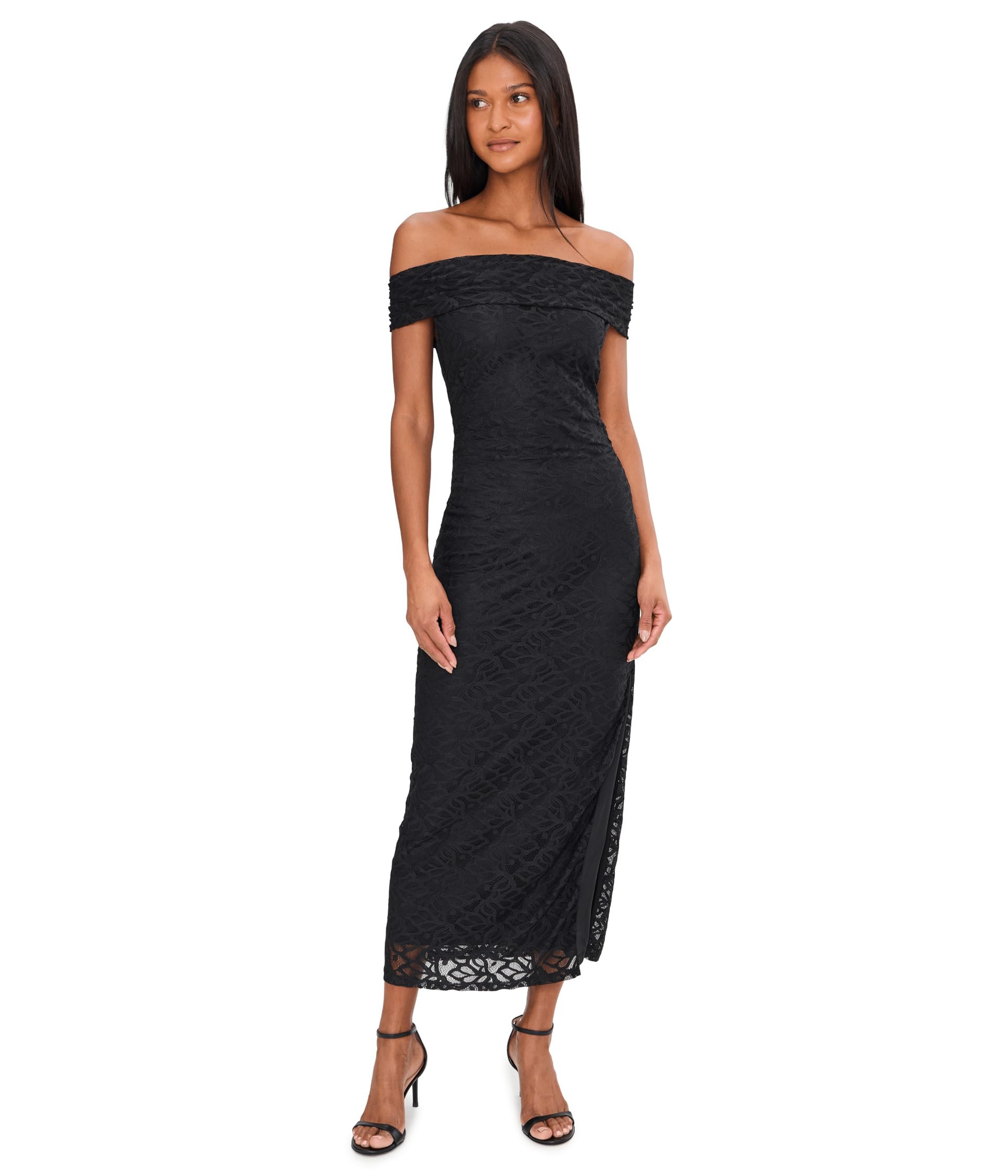 Off Shoulder Lace Midi Dress