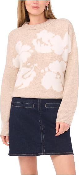 Flower Motif Crew Neck