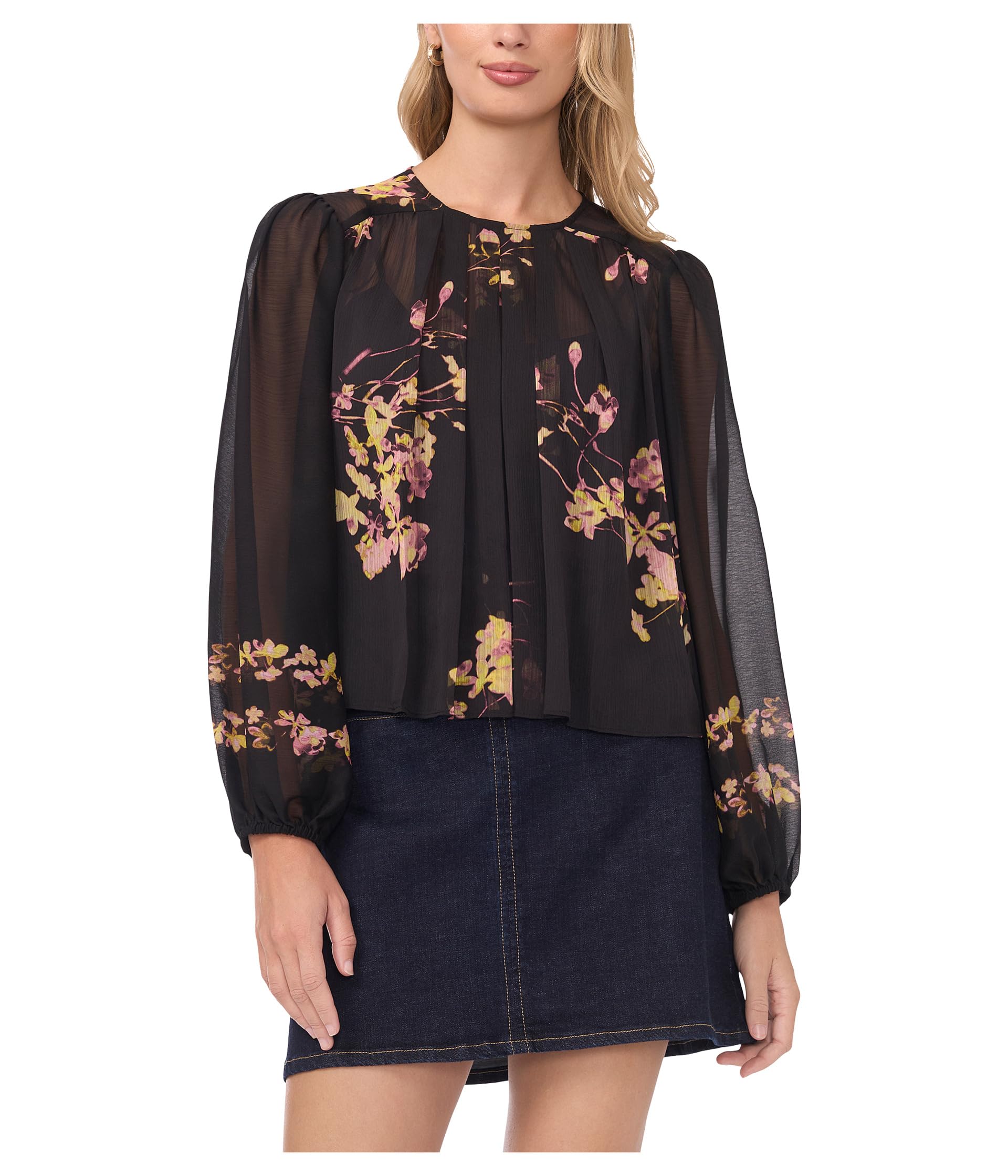 Round Neck Shirring Front Long
