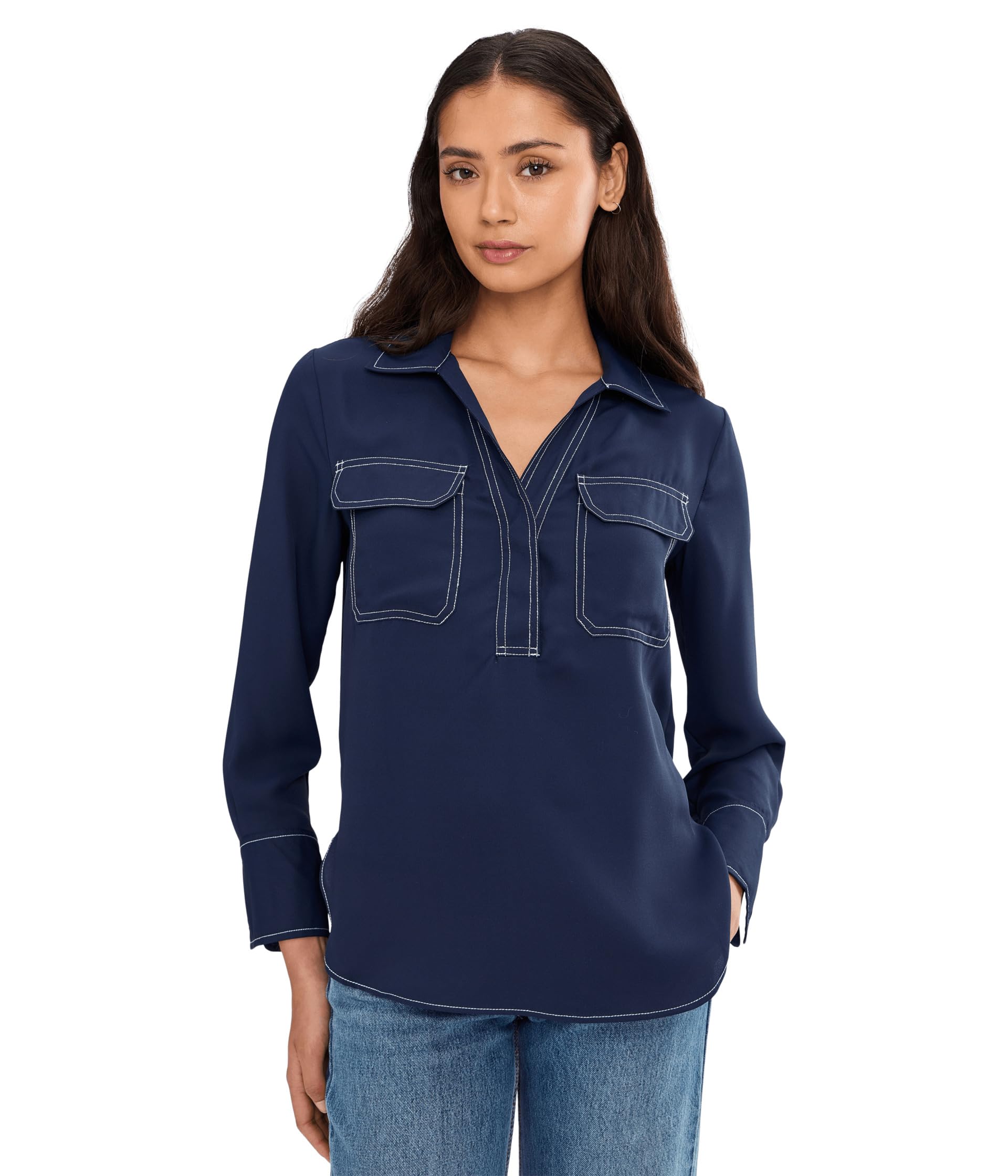 Half Placket with Two Front Pockets