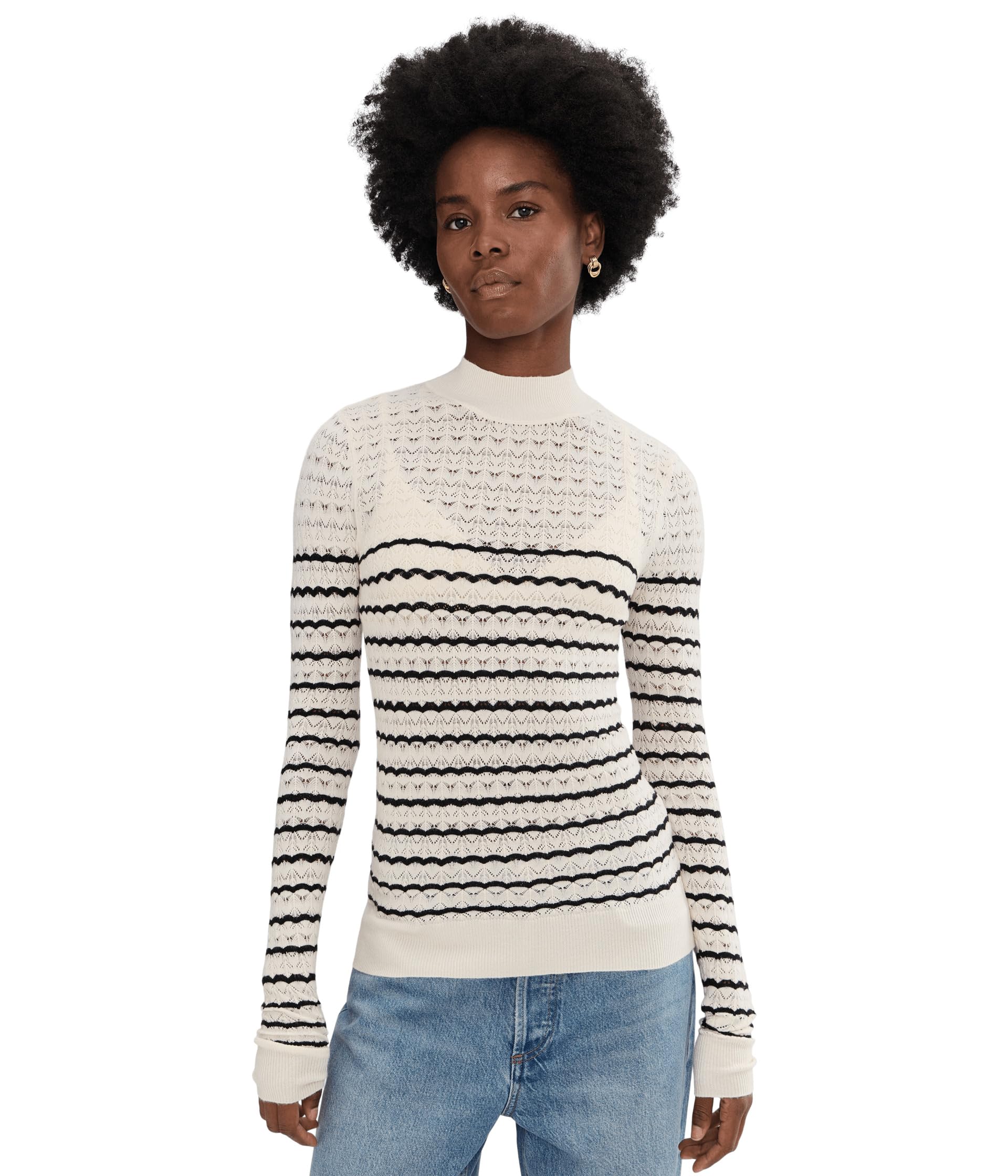 Джемпер Sanctuary Forever Striped Mock Neck