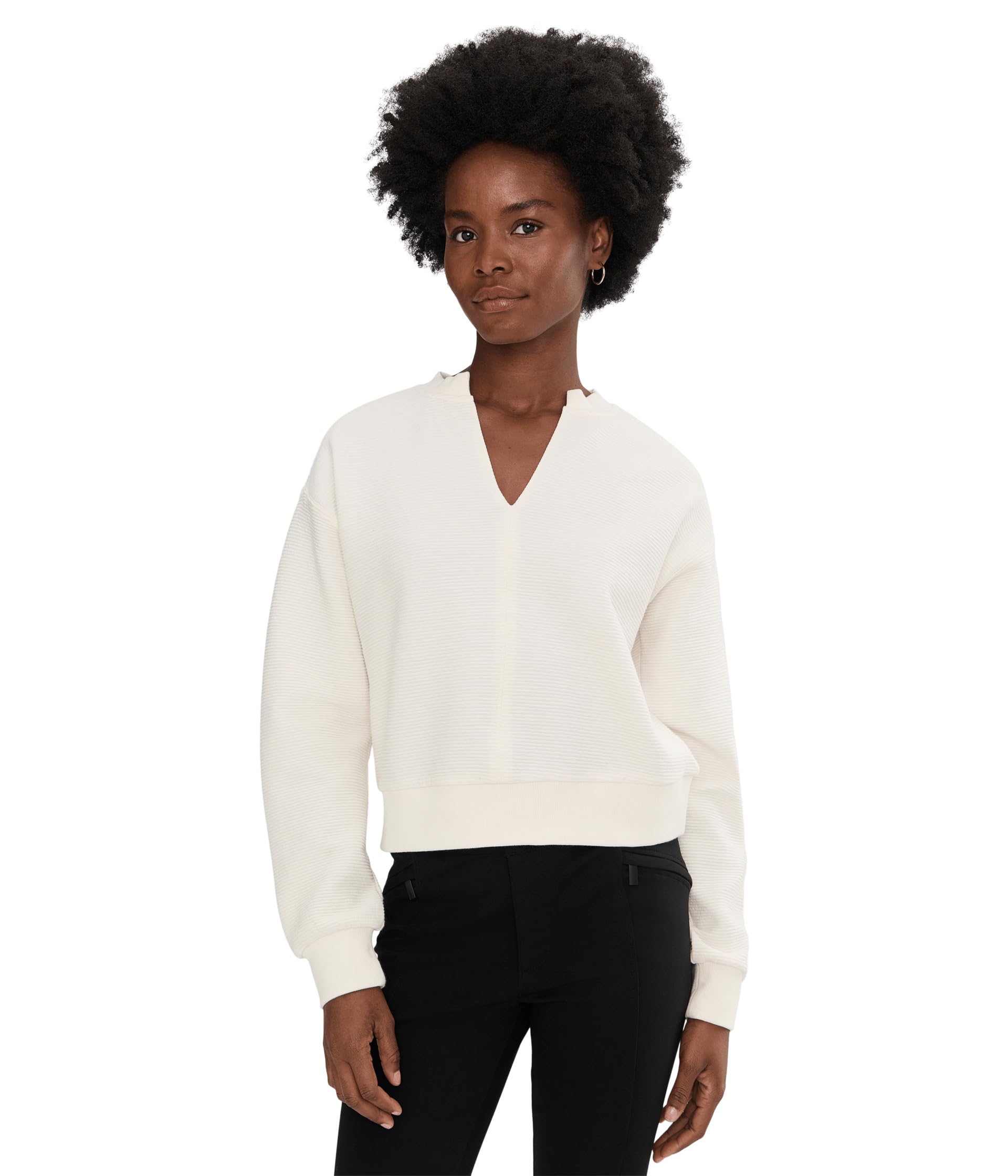 Женский топ Split Neck Ribbed