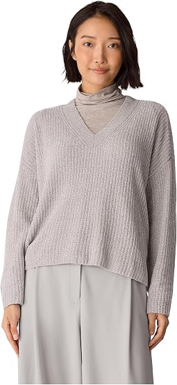 Chenille Blend V Neck Sweater