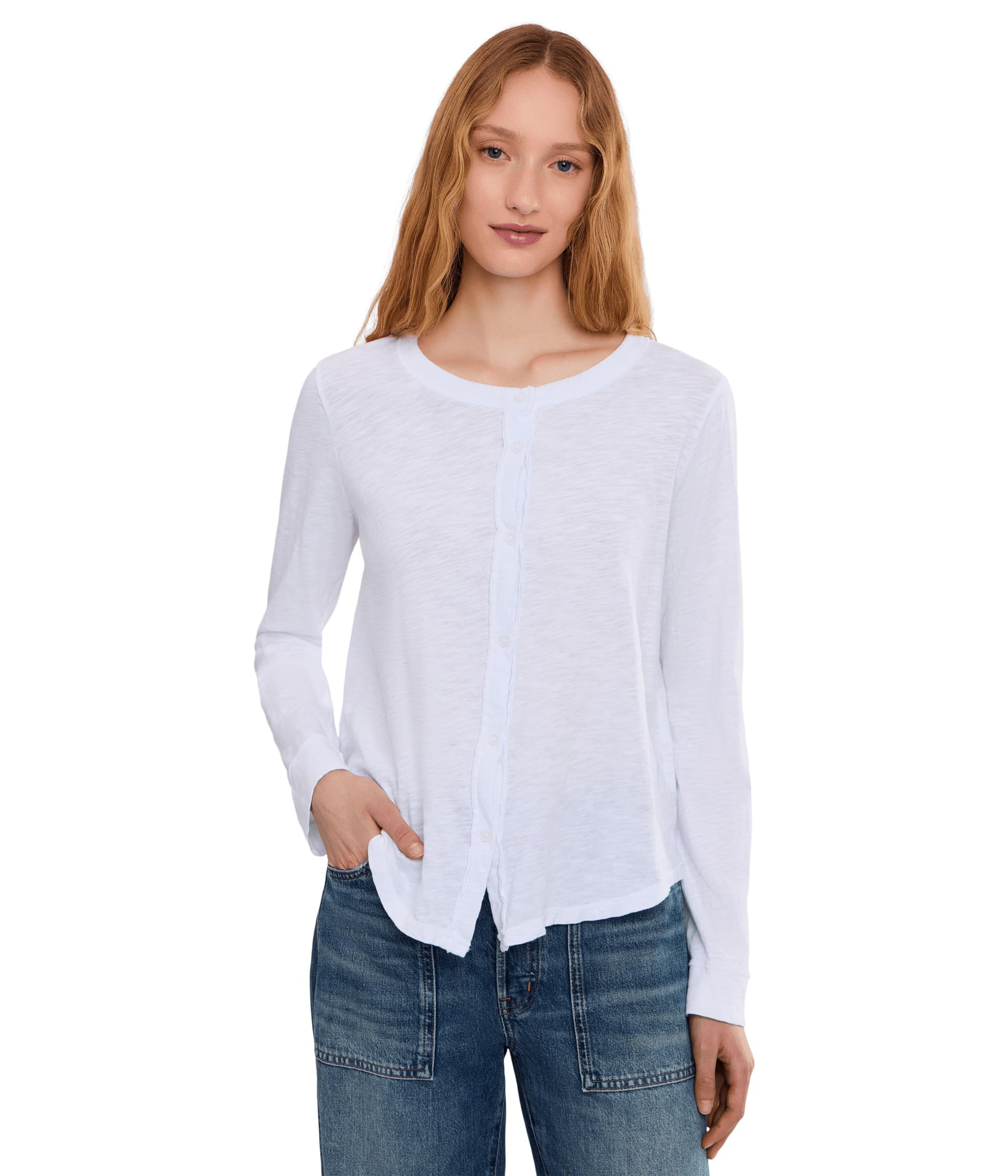 Женский кардигаг Mod-o-doc Long Sleeve Exposed Seams Button-Up Slim