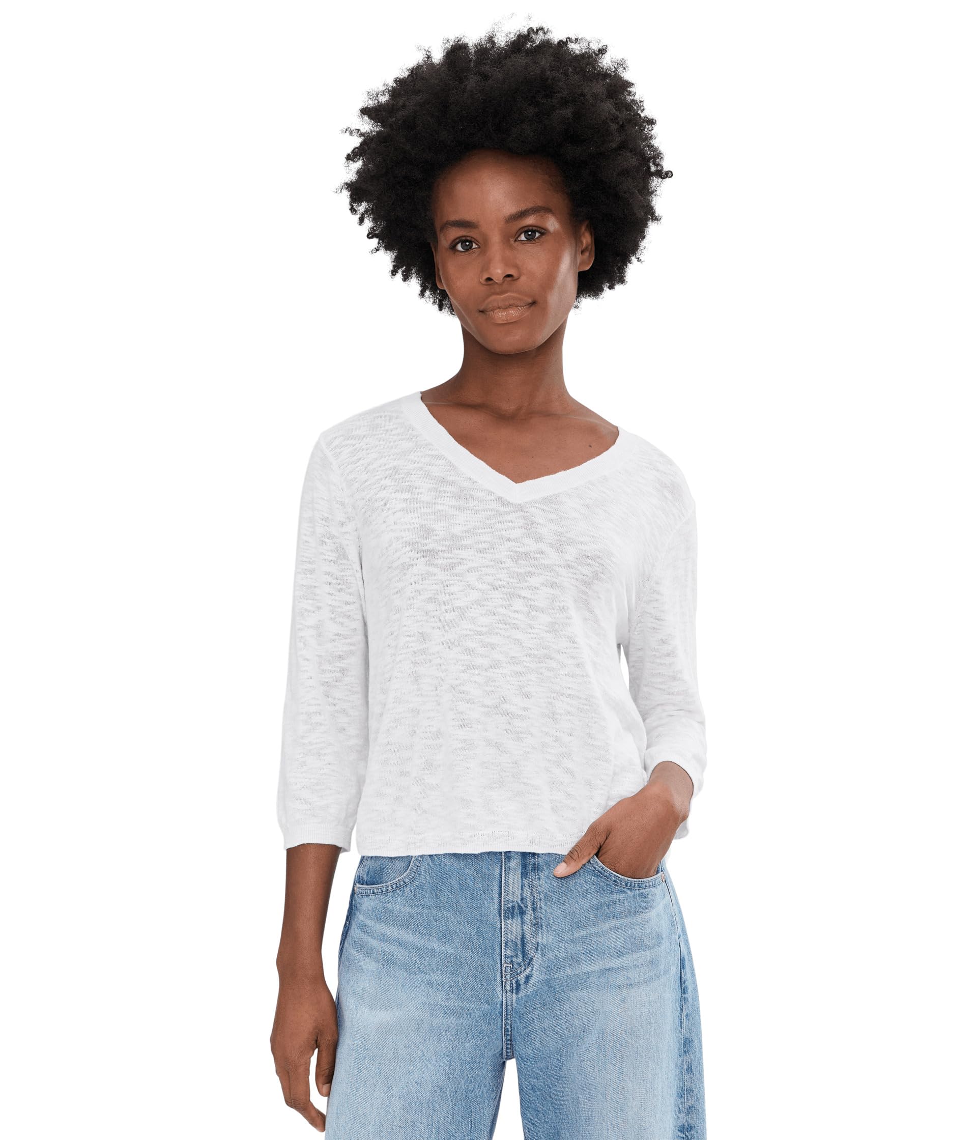 Женский свитер 3/4 Sleeve V-Neck