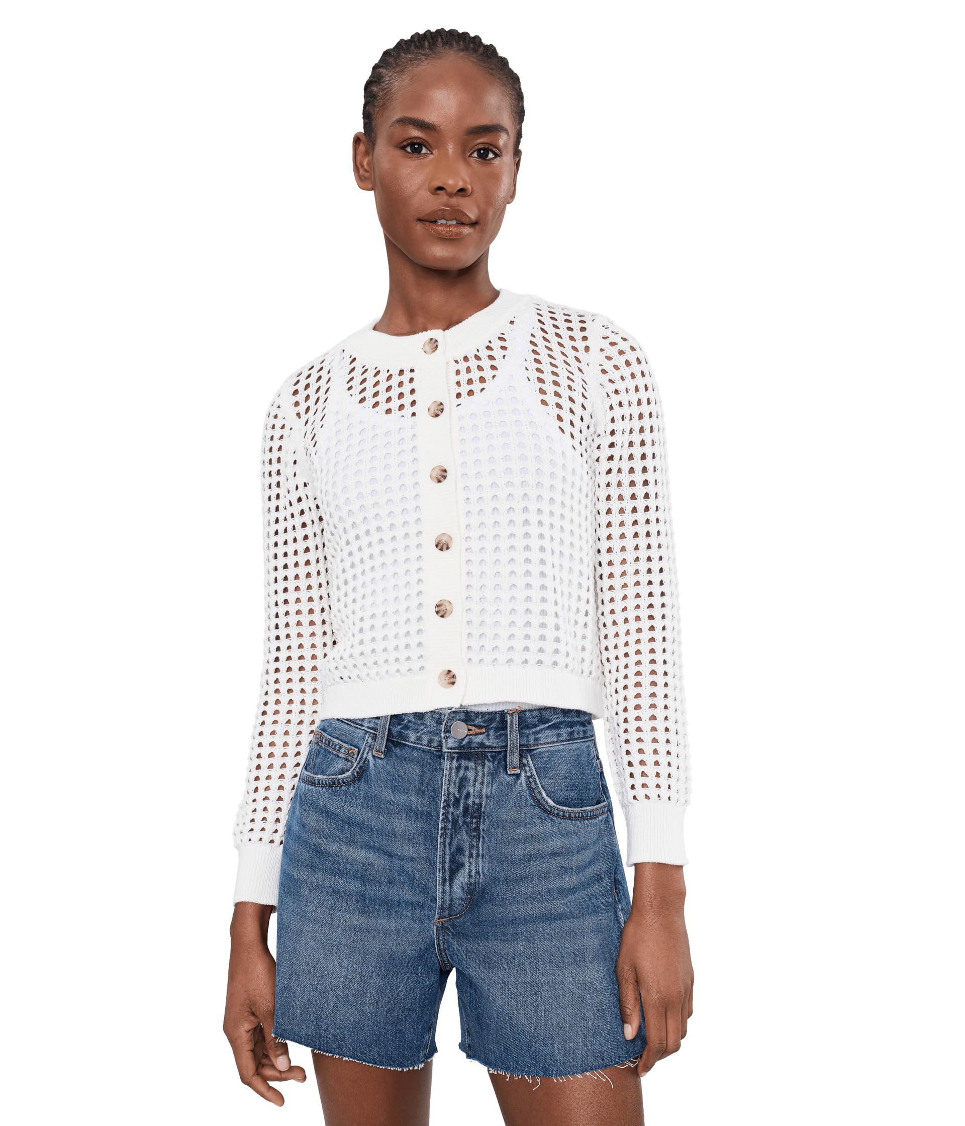 Женский кардиган Textured Mesh Long Sleeve