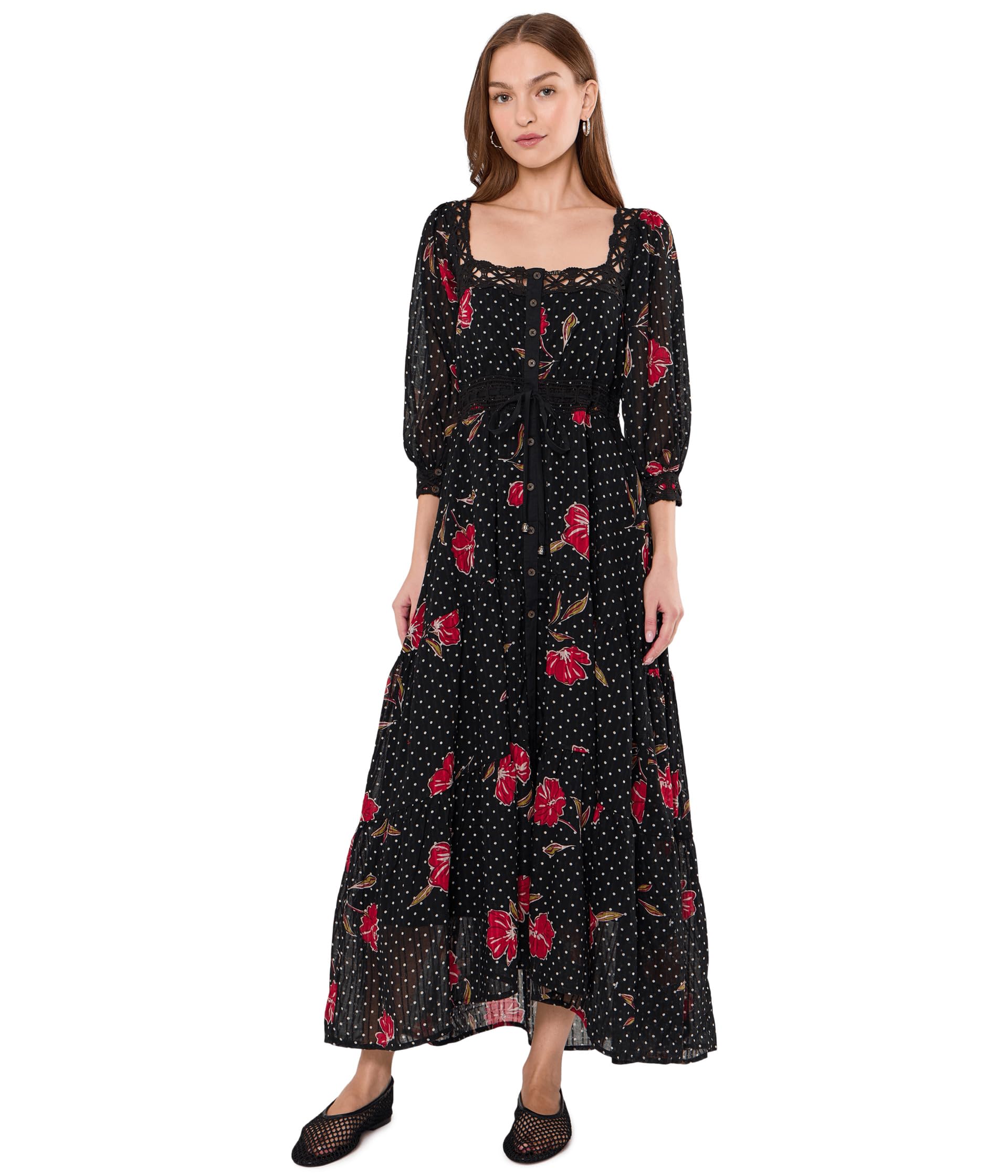 Женское платье Maxi Morning Meadows Long-Sleeve