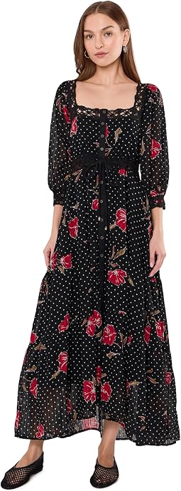 Женское платье Maxi Morning Meadows Long-Sleeve