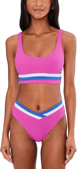 Coast Line Rib Rory Color Block Sport Bra
