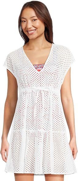 Tommy Bahama Eyelet Cove платье миди с V-образным вырезом