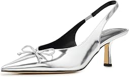 Silver Mirror Metallic Leather