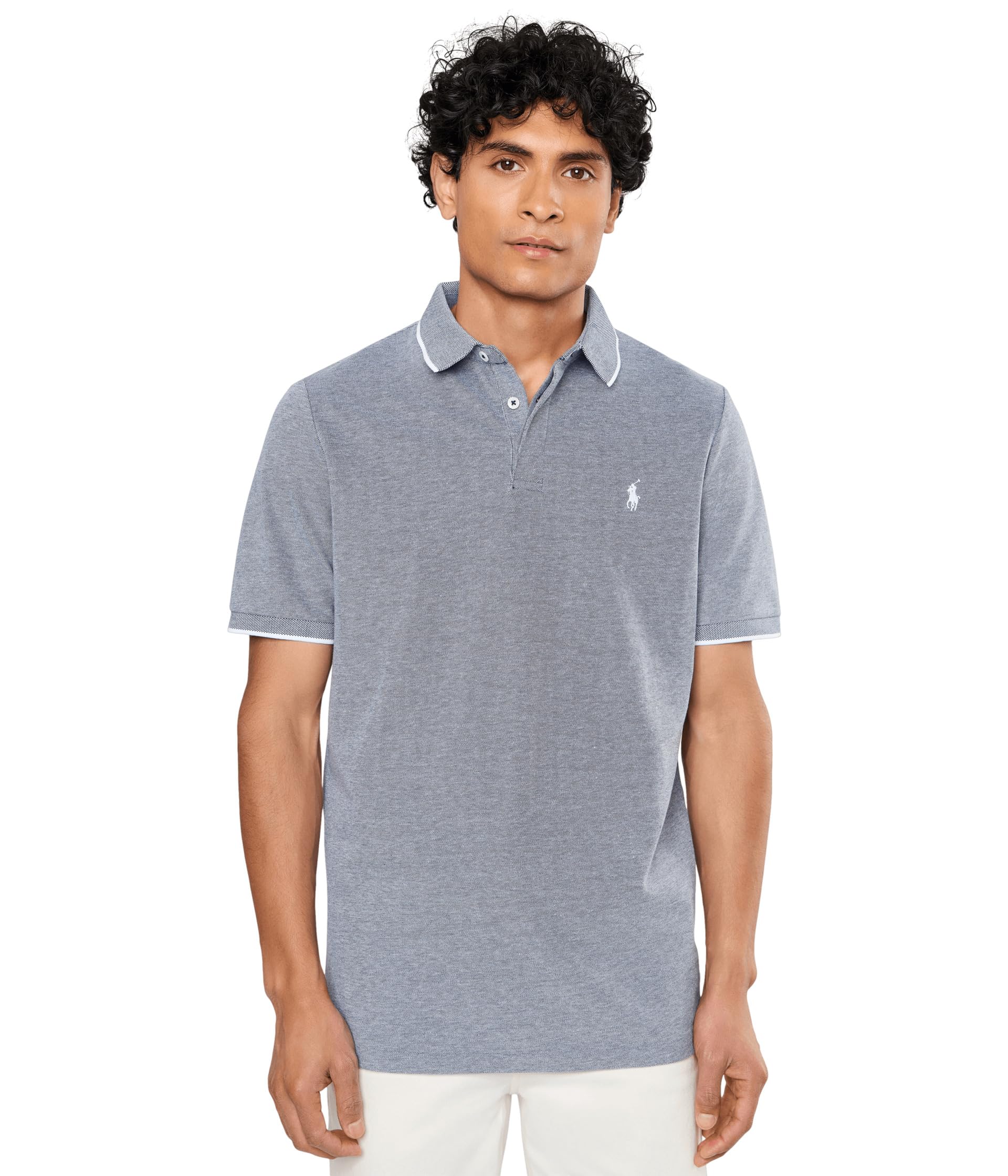 Classic Fit Stretch Oxford Mesh Polo