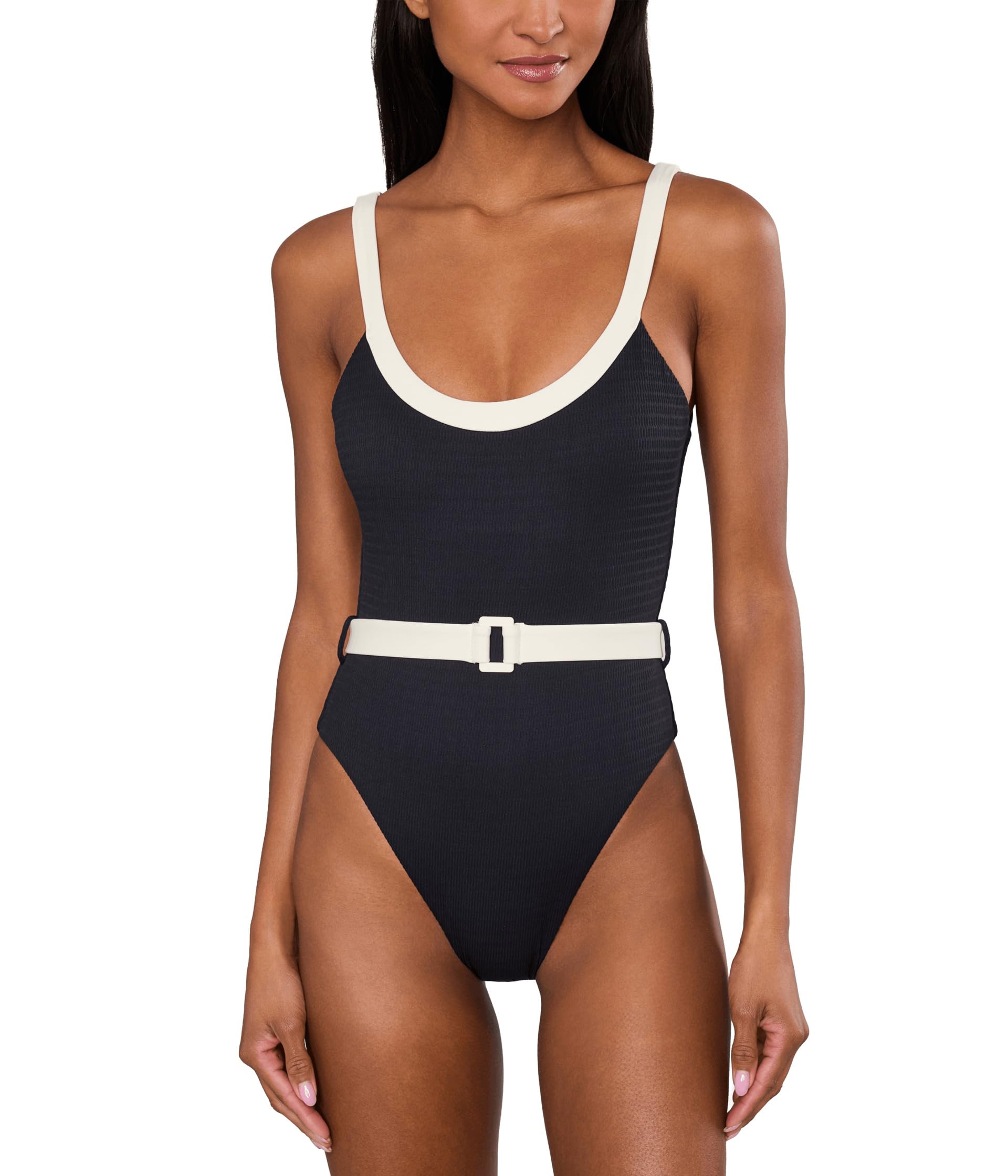 Bandwave Belted Retro Tank One-Piece