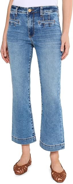 Kelsey High-Rise Flare Welt Pocket and Wide Hem