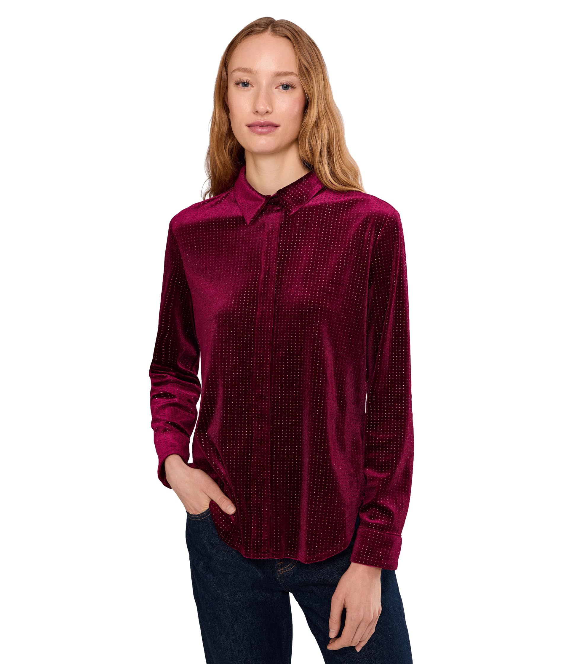 Женский топ Vince Camuto Sequin Button Front