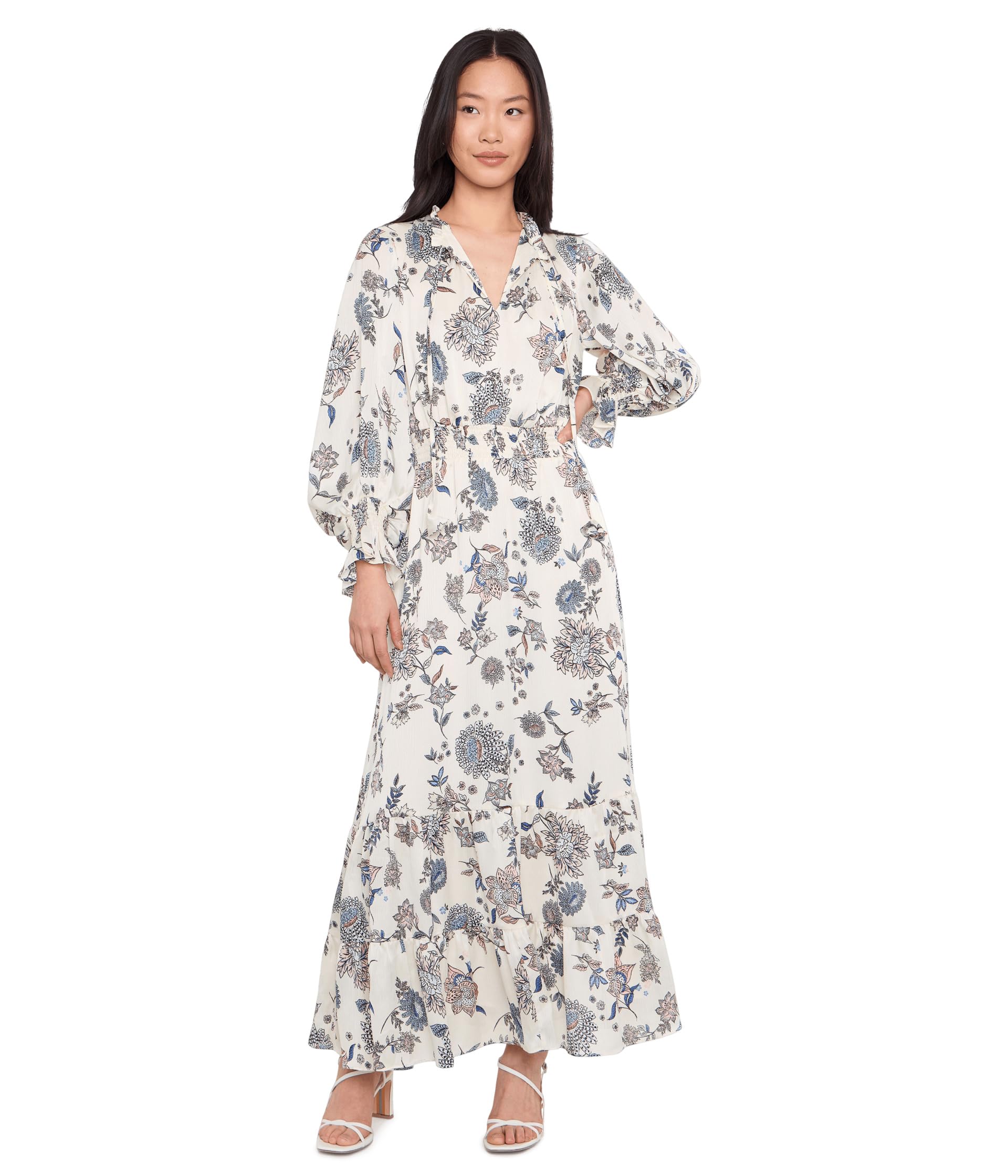 V-Neck Long Sleeve Maxi