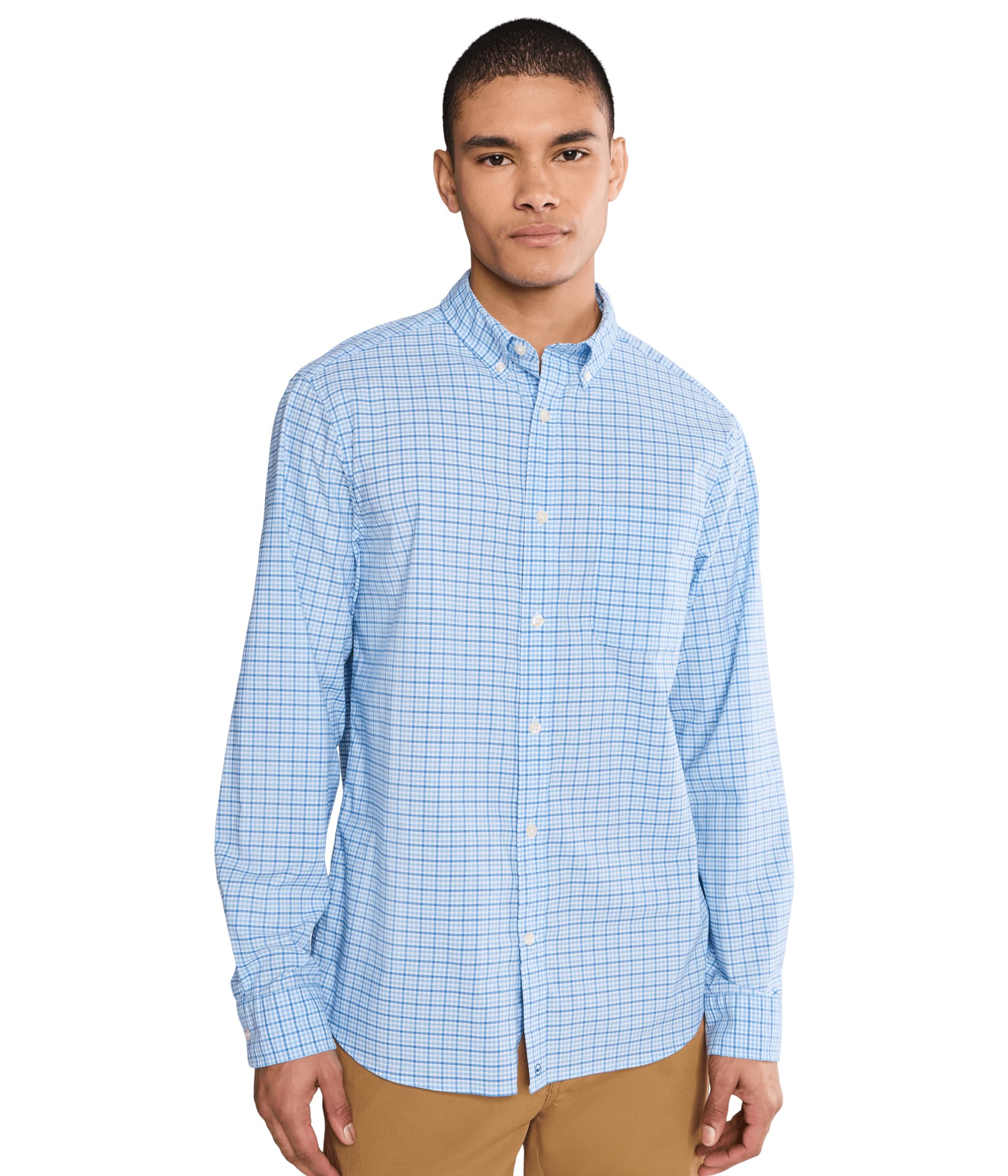 Vineyard Vines Catamaran Check Performance Cotton Shirt рубашка мужская