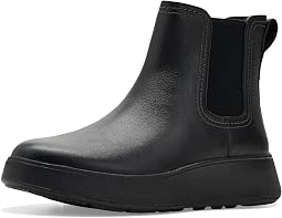 F-Mode Stitch Warm Tumbled-Leather Chelsea Boots
