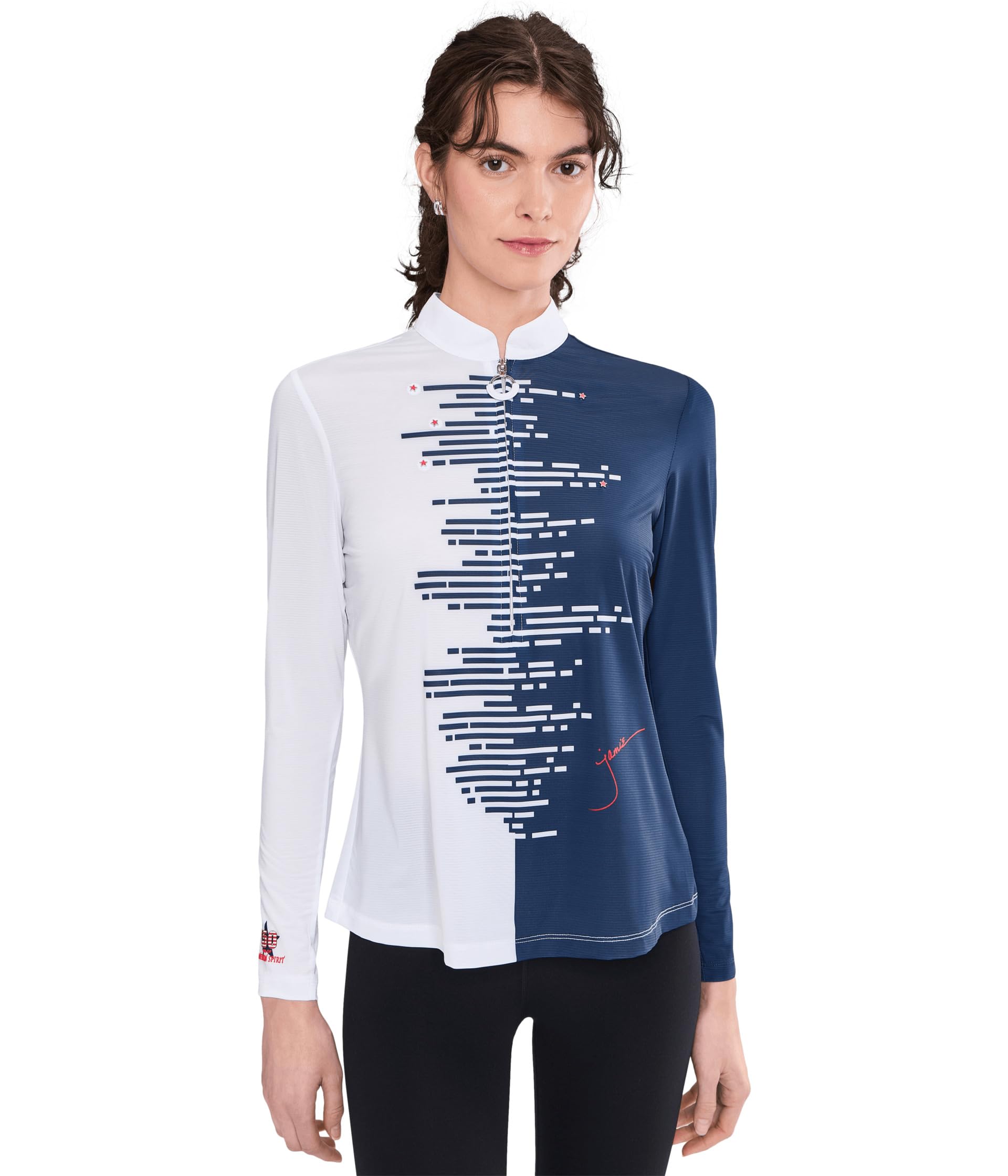 Sunsense Positive-Negative Split Tone Long Sleeve Top