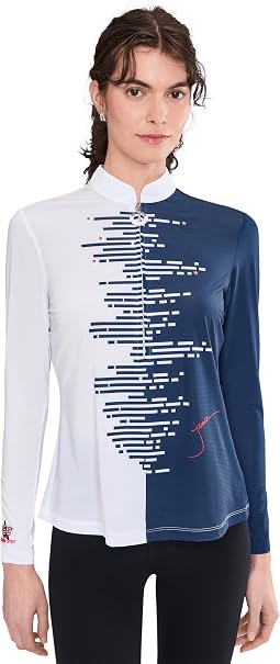 Sunsense Positive-Negative Split Tone Long Sleeve Top