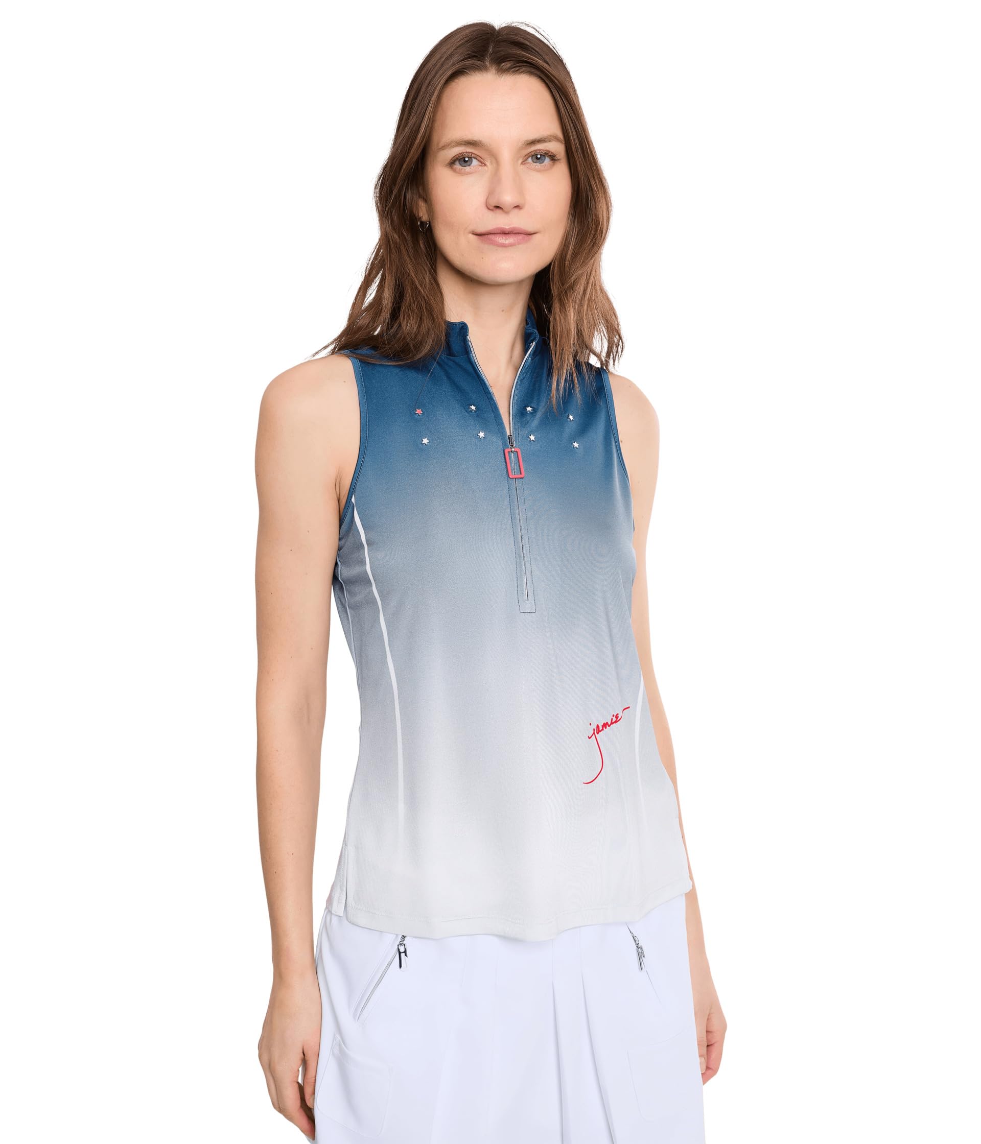 Sunsense Dusk Sleeveless Mock Neck 1/4 Zip Top